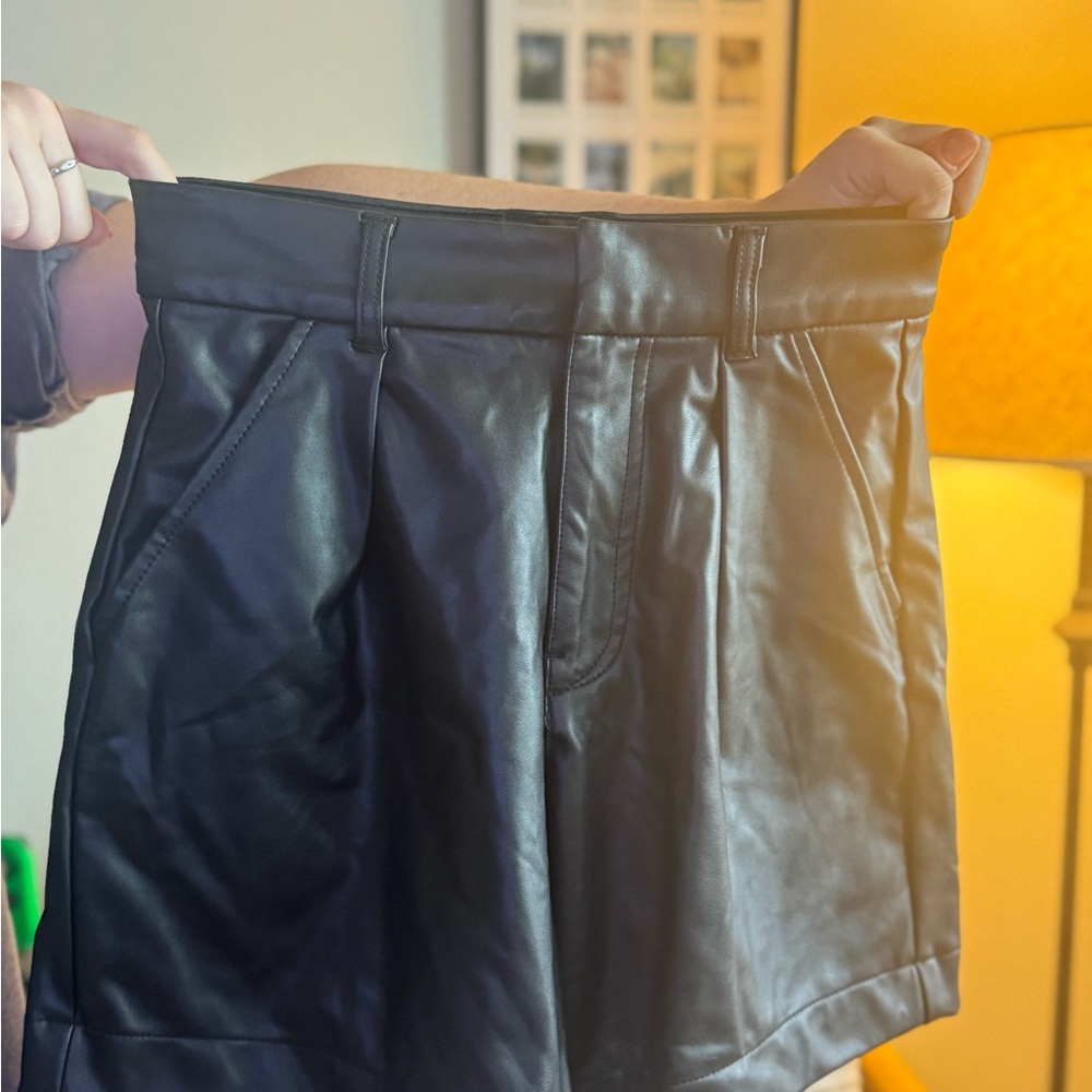 Abercrombie Black Leather Women's Shorts